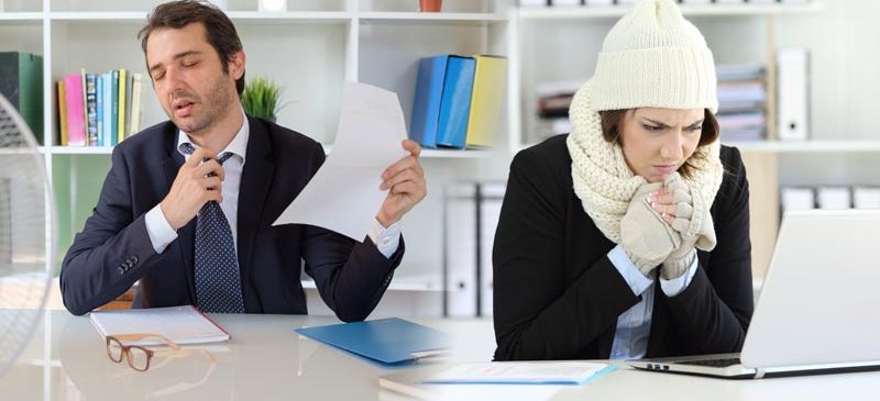 Travail au bureau : ni trop chaud, ni trop froid